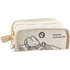 Board M Factory Tucobee large-capacity simple character multi-pencil pouch, studying rabbit, 1 piece