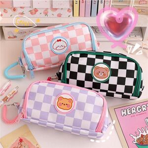 Fashion bag01 Portable Cartoon Bear Pencil Case with Pen Insert Animal Cute Pencil Bag School Student Stationery Storage Bag Canvas Girl Bags