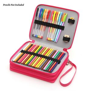 Dainayw Art Supplies 124 Holder PU Leather School Pencils Case Large Capacity Pencil Bag For Colored Pencils