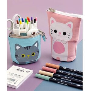 Patty Stationery Cute Cartoon Animal Pencil Bag Case Kawaii Cat Bear Canvas Pen Holder Stationery Organizer