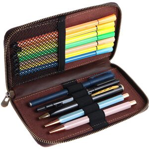 Shihuayu Solid Color Creative PU Leather Pencil Case Protective Sleeve Pen Storage Bag Pen Cover