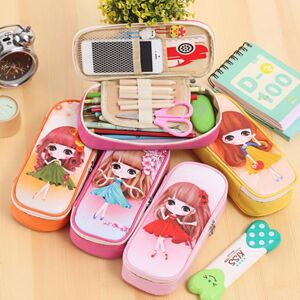 Best goods for best you Kawaii Girl Design School Pencil Case Large Capacity Pencil Bag PU Leather For Children Pen Box