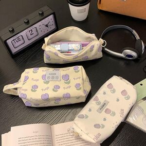 SHxiaolu Multi-functional Pen Bag Tulip Stationery Storage Pouch Creative Pencil Case  Student Gift