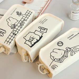 Patty Stationery Cute Cartoon Pencil Bag Case Large Capacity Mesh Pocket Storage Pouch for Stationery