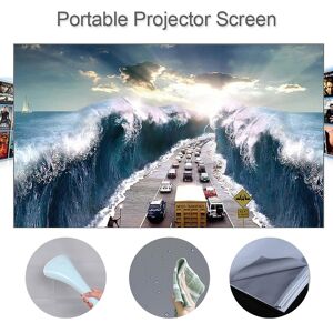 TOMTOP JMS Portable Projector Screen HD 16:9 Frameless Video Projection Screen Foldable Wall Mounted for Home Theater Office Movies