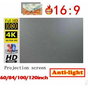 Beautiful Bag 60"-100" Projector Screen Curtain Anti-light Home Outdoor Office Portable 3D HD