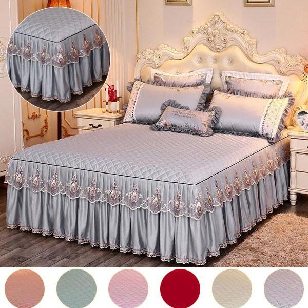 starchao Bedding Sets Textile Princess Lace Quilted Bedcover Bedspread Polyester Cotton Luxury Bed Cover Skirts Bedspread Polyester Cotton