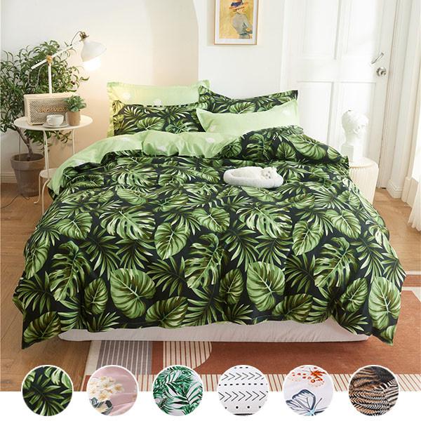 Get to bed Bedding Set Plant Flower Butterfly Quilt Cover Pillowcase Three Piece Cotton Single Double Queen King Size Duvet/Duvet Cover Linen Set