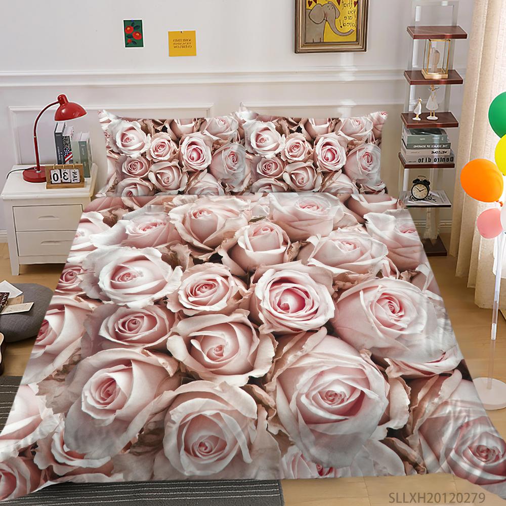 Ayesrlep Bedding Suit 2/3 Pcs 3D Flower Painting High Quality Comforter Cover Set Home Bed Clothes Gift for Girl Woman Bed Sets