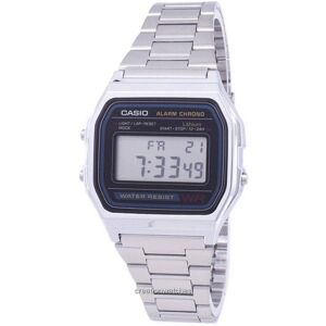 Casio Digital Stainless Steel Daily Alarm A158WA-1DF A158WA-1 Men's Watch