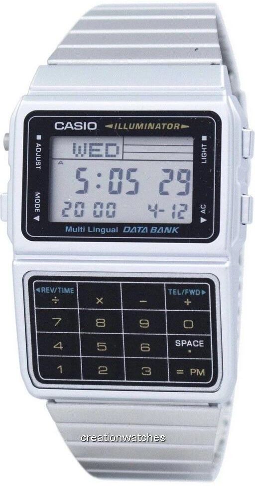 Casio Digital Stainless Steel Data Bank Multi-Lingual DBC-611-1DF DBC611-1DF Men's Watch