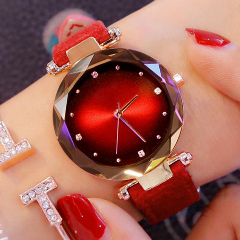 Your Fashion Womens Luxury Crystal  Watches Relojes Elegant Women Quartz Wristwatch Pu Leather Watch Gifts