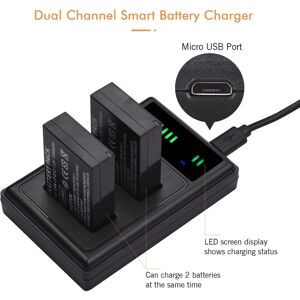 Andoer LP-E12 USB Intelligent Charger & Battery Kit 1PCS Dual Channels Camera Battery Charger +