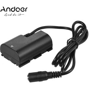 Andoer LP-E6 Fully Decoded Dummy Battery DC Coupler Connector for Canon Camera