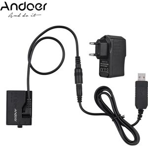 Andoer ACK-E10 5V USB Dummy Battery DC Coupler (Replacement for LP-E10) with Power Adapter