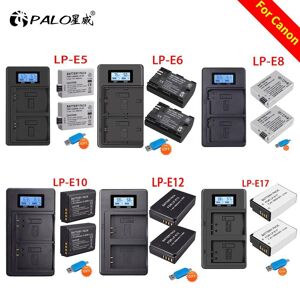 PALO Canon Digital Camera Battery with Charger Canon Series LP-E5 LP-E6 LP-E8 LP-E10 LP-E12 LP-E17 Lp E5 Lp E6 LpE8 LpE10 LpE12 LpE17 Camera Accessories