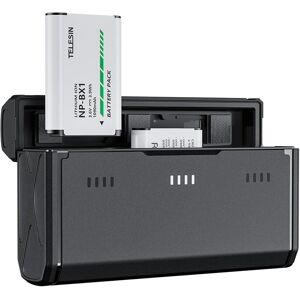 TELESIN CMR-001 2pcs NP-BX1 Batteries + 3-Slot Battery Charger with Card Slots & USB Port