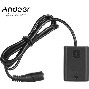 Andoer NP-FW50 Dummy Battery Pack Coupler Adapter+ Male Connector For Sony