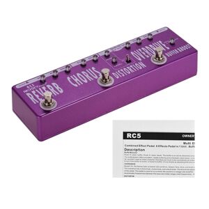 TOMTOP JMS MOSKY RC5 6-in-1 Guitar Multi-Effects Pedal Reverb + Chorus + Distortion + Overdrive + Booster +