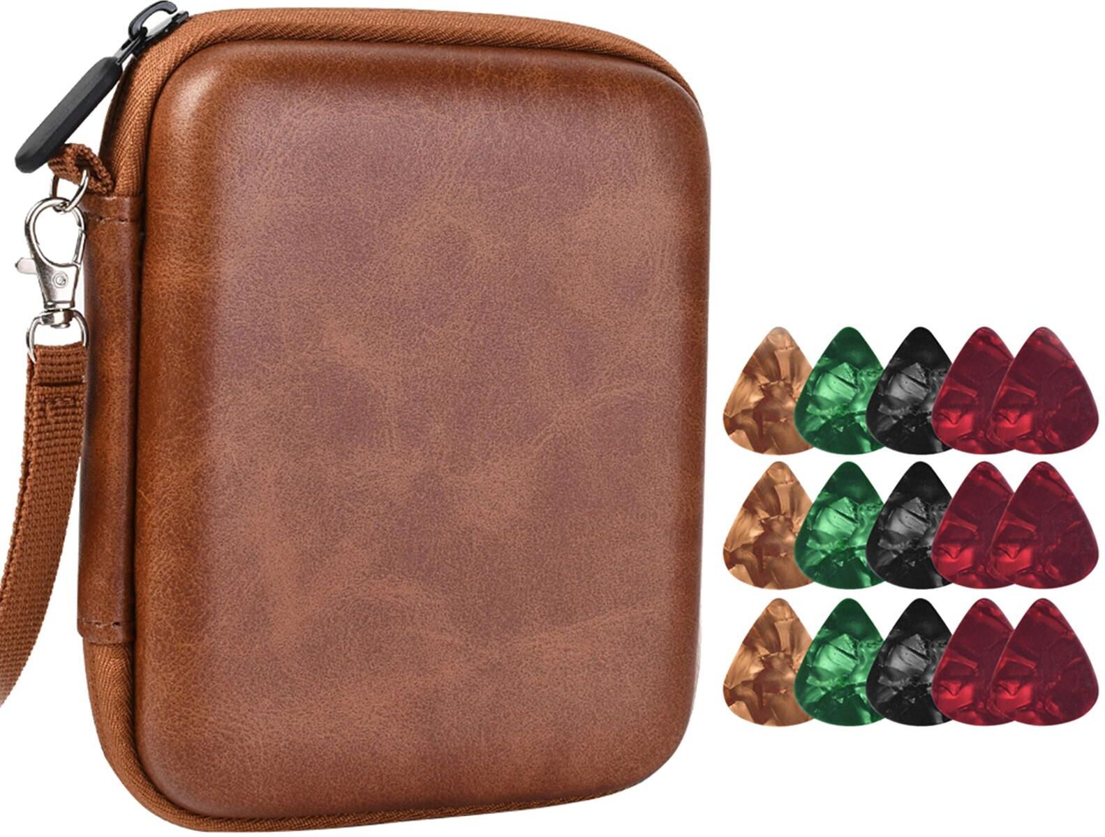 TOMTOP JMS Guitar Pick Holder Case for Acoustic Electric Guitar with 15 PCS Guitar Picks Guitar Plectrums