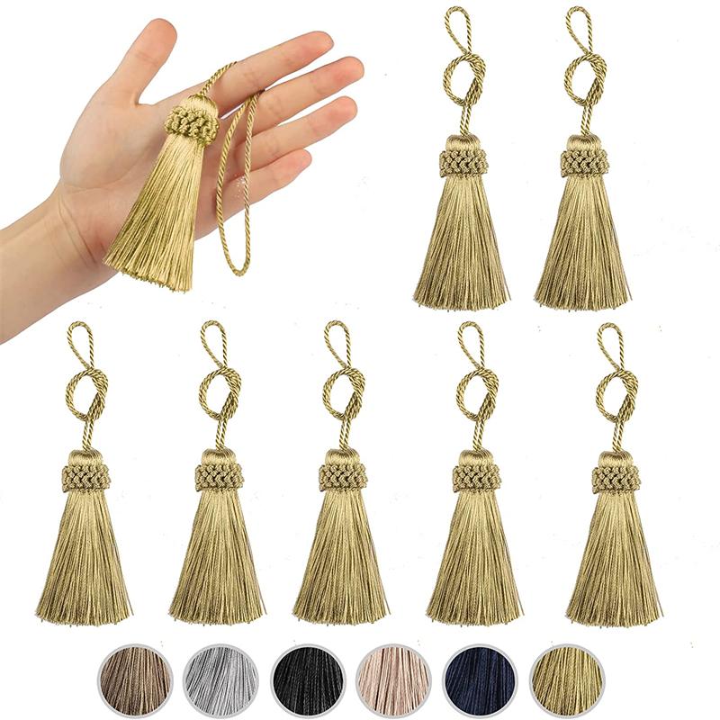 fenghuangwu 8Pcs/Lots Hanging Rope Tassels Sewing Clothing Curtain Fringe Home Decoration Craft Room Accessories Fluffy Tassels