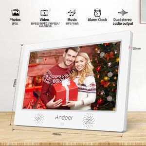 Andoer 10.1 Inch Digital Photo Picture Frame 1024*600 Resolution TFT-LED Screen Support