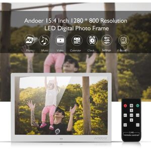 Andoer 15.4 Inch 1280 * 800 Resolution LED Digital Picture Photo Frame Photo Album 1080P HD Video