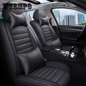 WTEMPO 5 Seater Front+Rear Full Set Front Car Seat Cover Cushion Protector Deluxe PU Leather Waterproof SUV Truck Seat Cushion