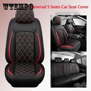 WTEMPO 5-seater Car Seat Cushion Leather Seat Cover Wear-resistant and Durable Non-removable Seat