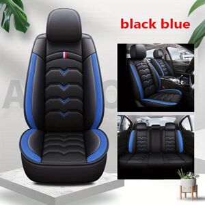 WTEMPO 5 Seats Full Coverage Leather Car Seat Cover, Car Seat Cushion Universal Fit Car SUV Truck Seat Cover Set Car Seat Cover Full Set