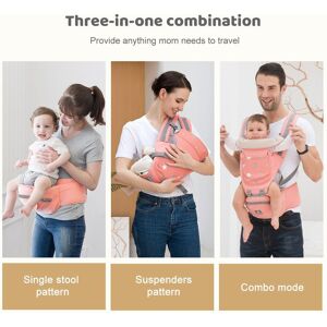 TOMTOP JMS Ergonomic Baby Carrier with Detachable Hip Seat Multifunctional Baby Carrier Newborn to Toddler