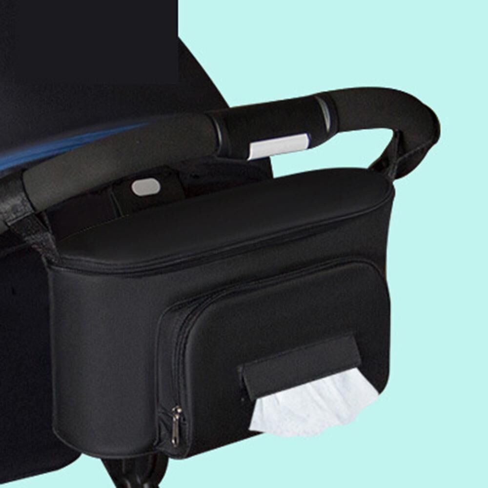 TOMTOP JMS Baby Stroller Bag Organizer Bag Soild Color Mama Carriage Buggy Pram Cart Basket Hook Backpack