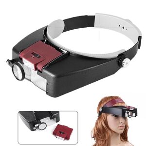 Happypilot Headband Glasses Magnifier Adjustable Size LED Magnifier Loupe Glasses For Reading Repairing Magnifier Illuminated
