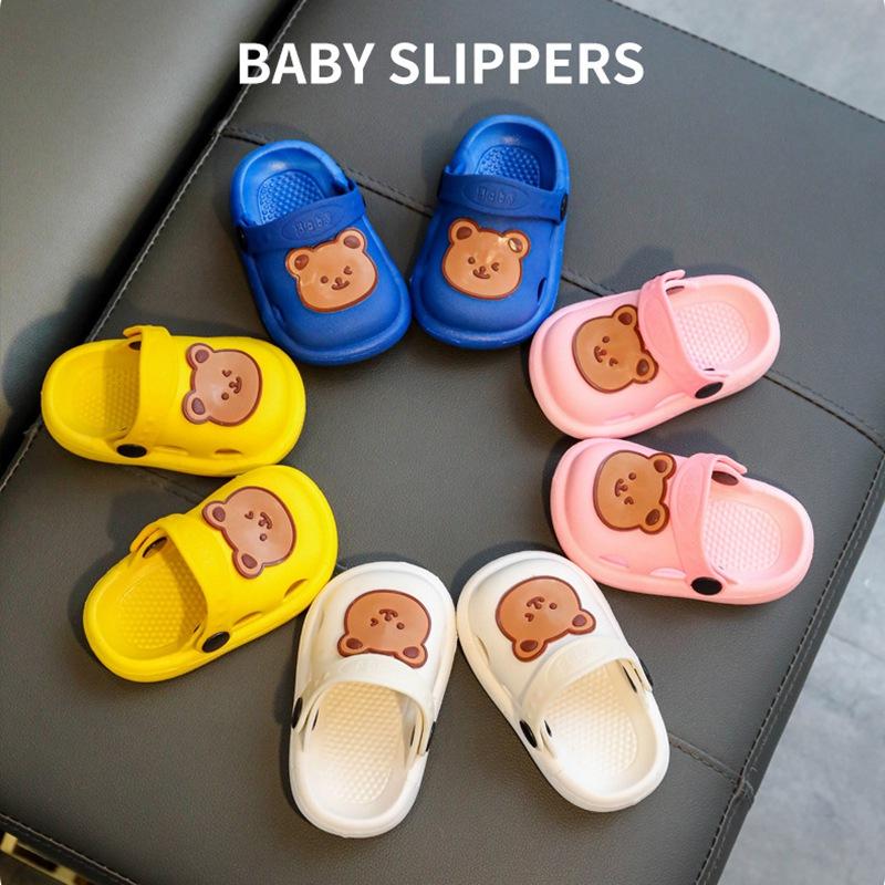 Kidsyuan Children's Bear Slippers Temperamental Casual Bag Soft-soled Non-slip Shoes