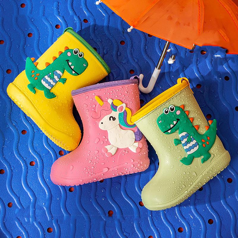 Cheerful Mario Cartoon of Children's Rain Shoes Boys and Girls Children's Rubber Shoes Rain Boots Four Seasons Children's Water Shoes