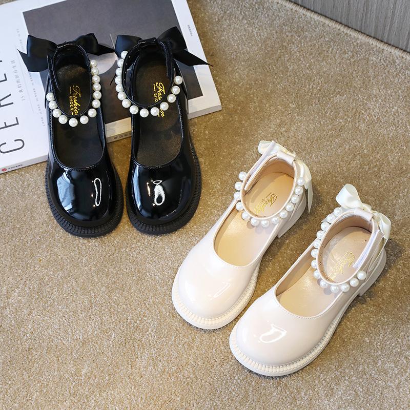 SUNSHINE X Children's Single Shoes Girls Black Small Leather Shoes Mary Jane Soft Bottom Princess Shoes