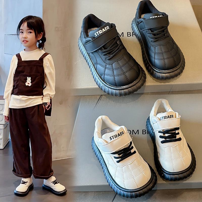 CarrieWardrobe Children's Leather Shoes 2023 Spring and Autumn Boys Non-slip Soft Sole Casual Shoes Girls Board Shoes