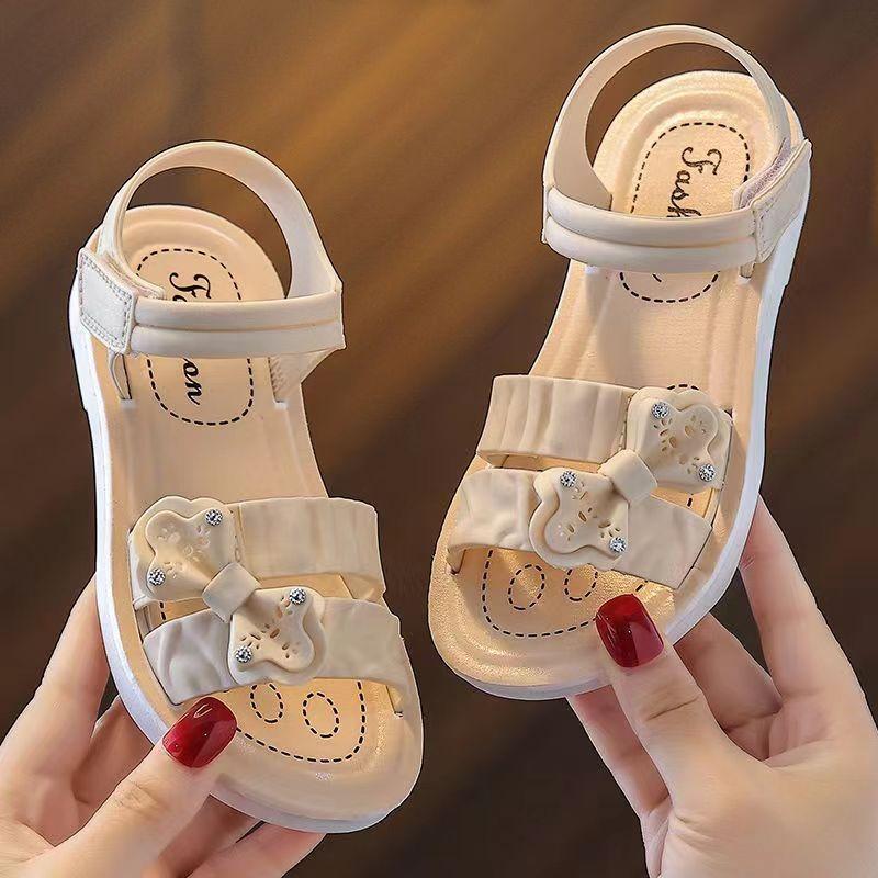 Bestnify apparel Girls Sandals Flowers Bow Knot Sweet Soft Children's Beach Shoes Kids Summer Bow Knot Sandals Princess Fashion Cute High Quality