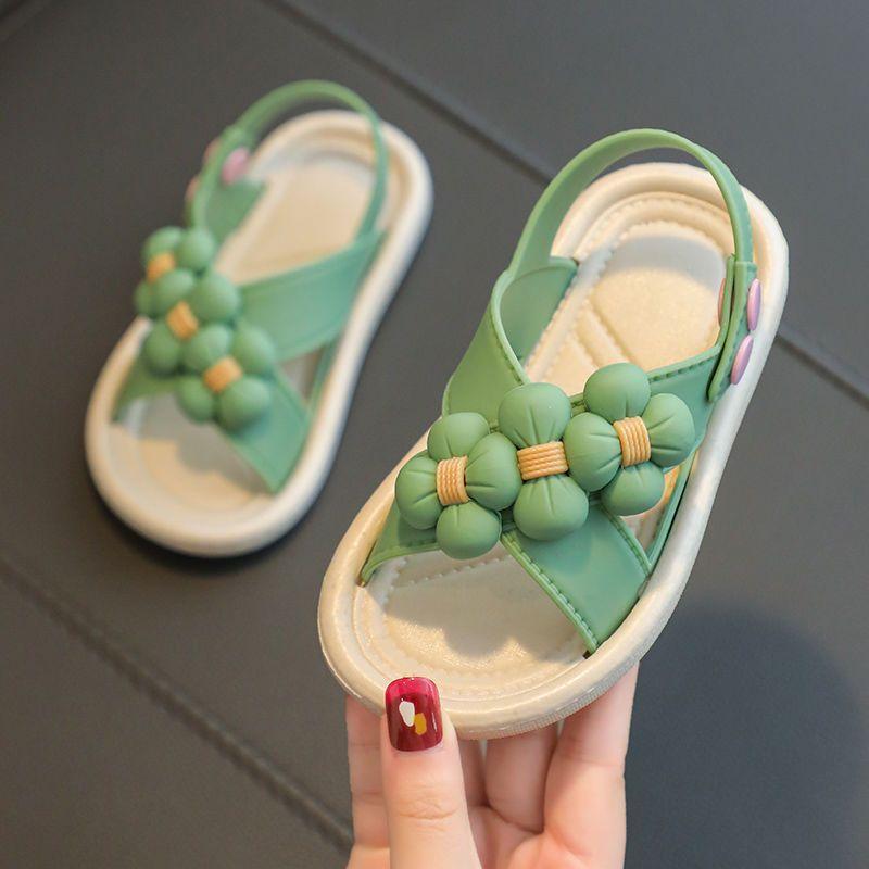 Molly Show Children's Girls' French Sandals Women's Bottom Non-slip Big Children Baby Elementary School Girls Beach Shoes