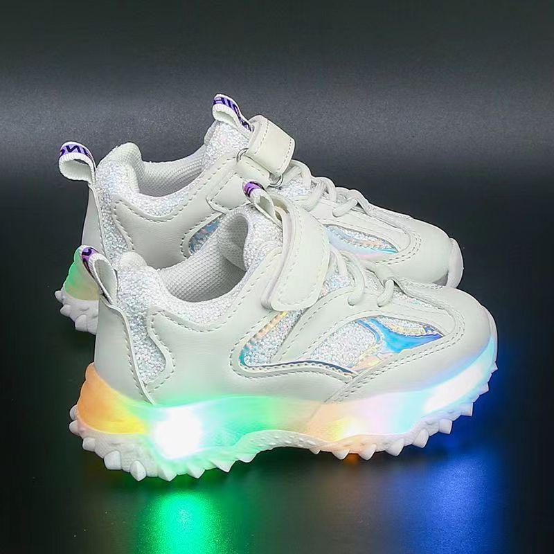 JunChengMY Children's Luminescent and Breathable Sports Shoes for Boys and Girls  Anti-skid Casual Shoes, Light Shoes