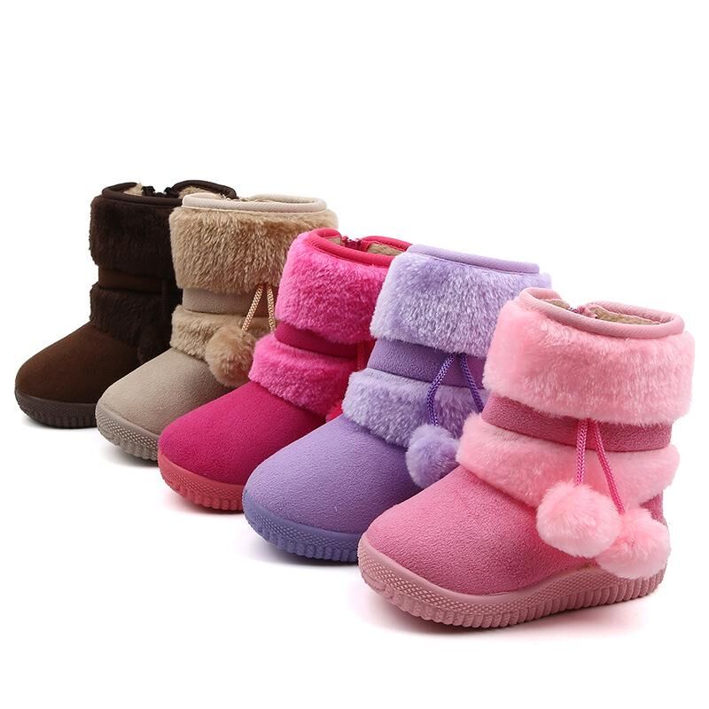 NEOLOVELY Girls Snow Boots Winter Comfortable Thick Warm Kids Boots Lobbing Ball Thick Children Cute Boys Boots Princess Shoes