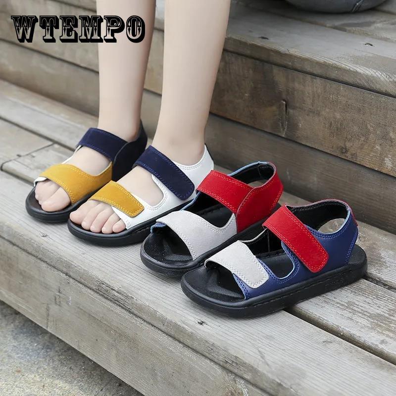 WTEMPO Children's Shoes In Summer Boy's Anti-slip Outdoor Flat Beach Sandals Soft Sole Light Casual Simple Sandals