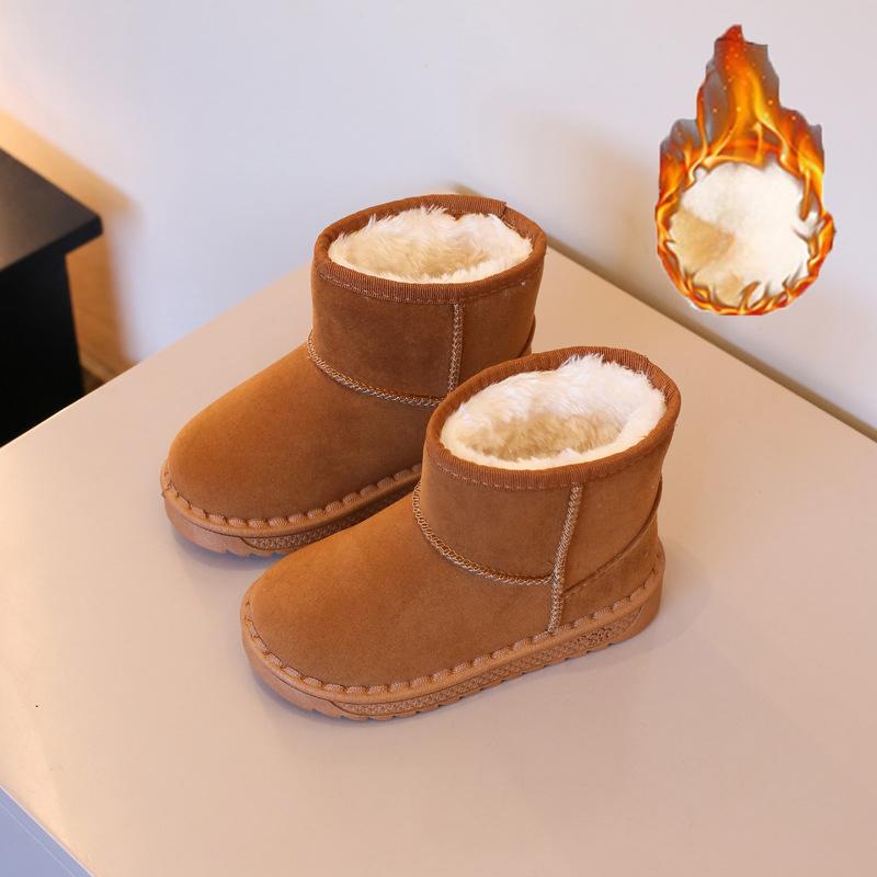 To Be Fashion 2024 Winter Fashion New Children's Snow Boots Girls' Plush Warm Cotton Shoes