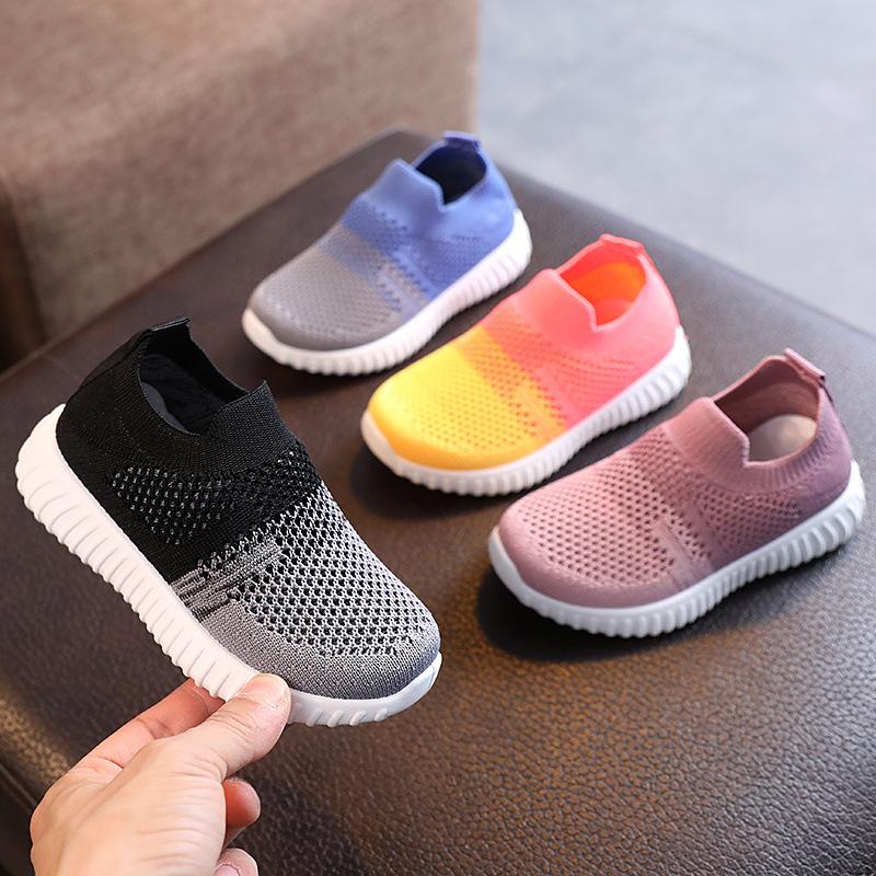 27kids Children's Contrast Color Mesh Surface Shoes Breathable Student Shoes Casual Sports Shoes