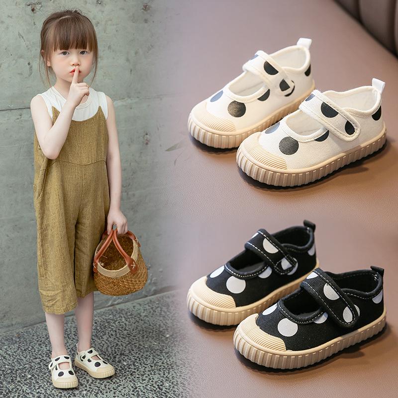 Fun Beatuy 2023 New Brand Children's Shoes Girl Cookie Shoes Girls Casual White Shoes Mary Sue Canvas Shoes