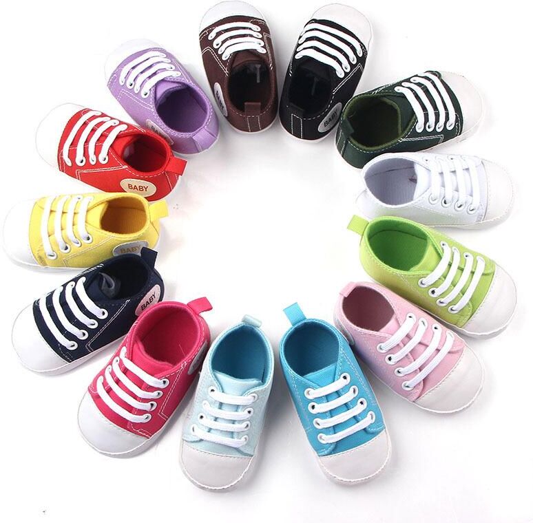 MUPLY Baby Shoes Newborn Kids Toddlers Canvas Cotton Crib Shoes Casual Shoes Prewalker First Walkers