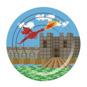 Bristol Novelty Pixellated Medieval Paper Plate