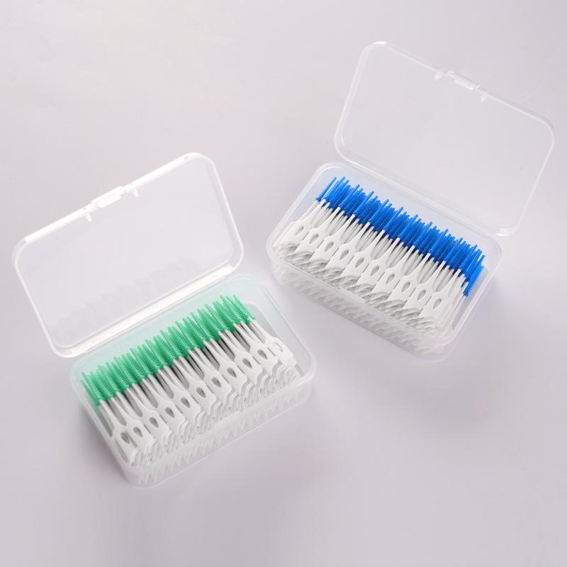 Beauty Health & Massage Double Floss Head Dental Silicone Brush Interdental Brush Toothpick