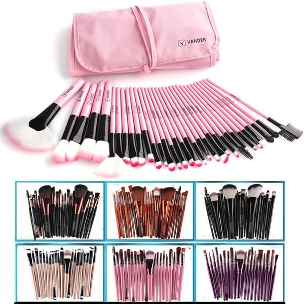 Lady cosmetic 32/22/20/15/10/7PC Wood Makeup Brush Set Cosmetic Tools Beauty Brushes Kit