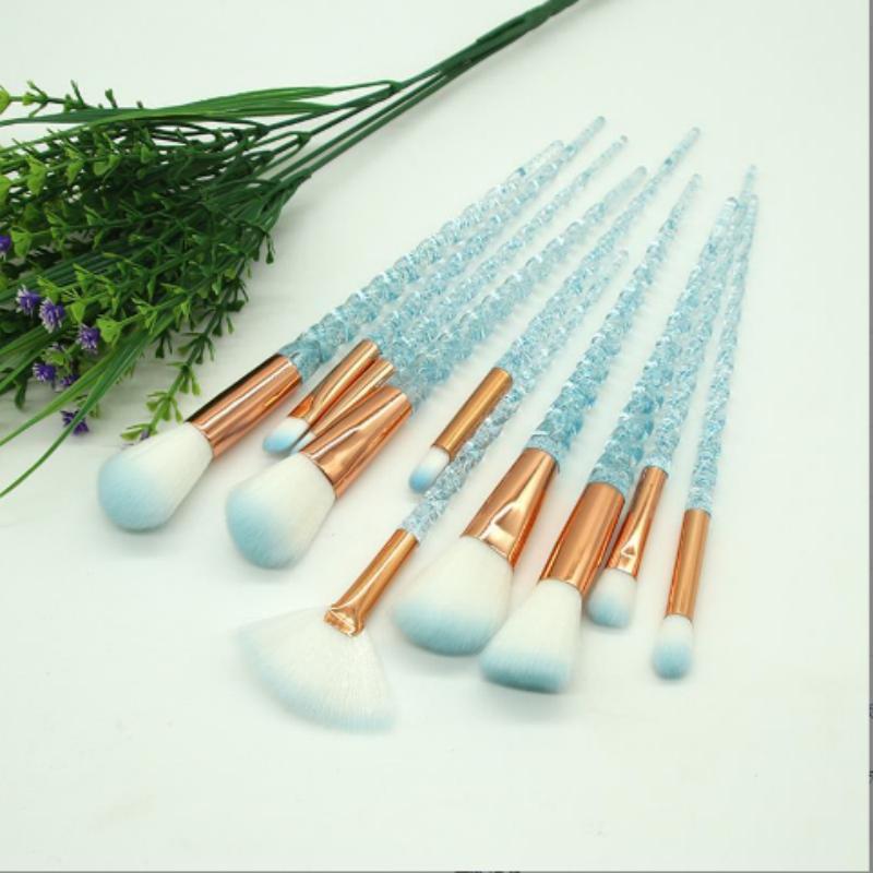 SeeYue Cosmetics 10pcs Unicorn Crystal Makeup Brushes Set Beaut Cosmetic Brush Tool